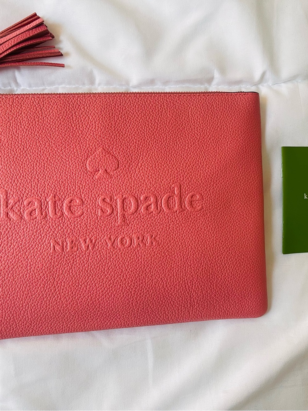 kate spade Coral-Pink Embossed Leather Tablet Sleeve